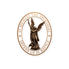 St. Michael Medal — White Border — 5″